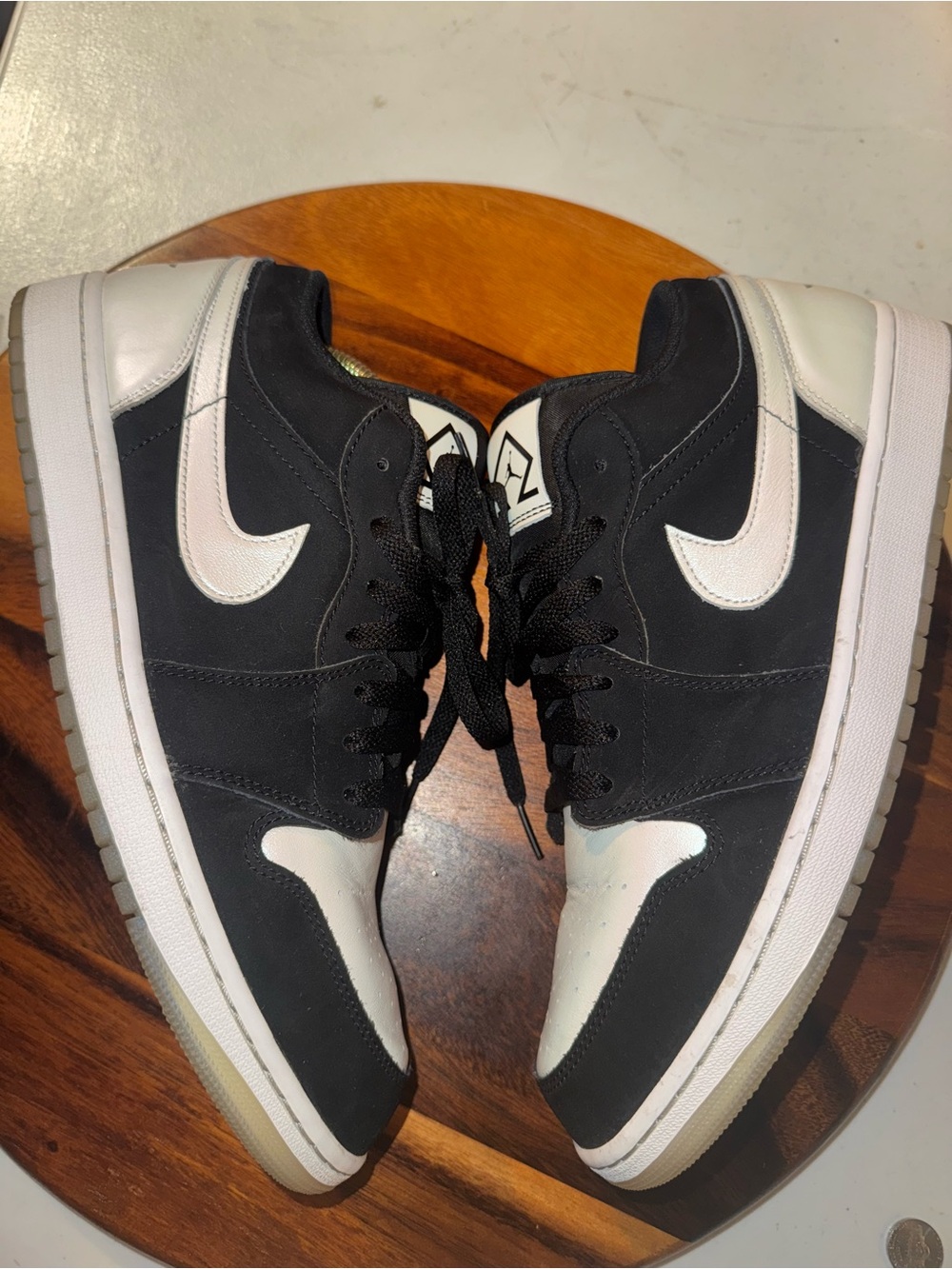 Jordan Black & White Low-Top Men's Sneakers - Picture 4 of 7